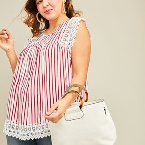 NWT Entro Striped Sleeveless Blouse